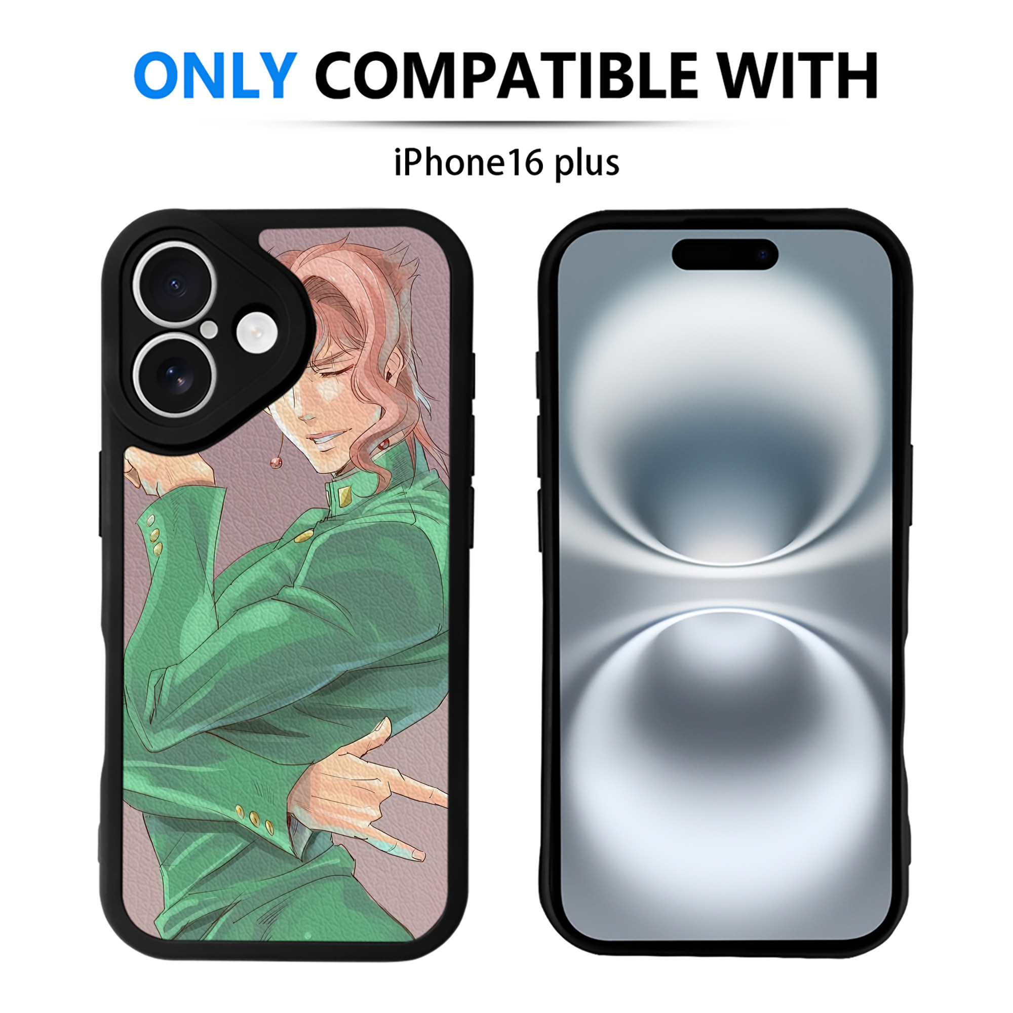（画像用） ジョジョの奇妙な冒険 JoJo's Bizarre Adventure 【iPhone 16シリーズ対応】シリコンスマホケース（レザー調） 材質：シリコン